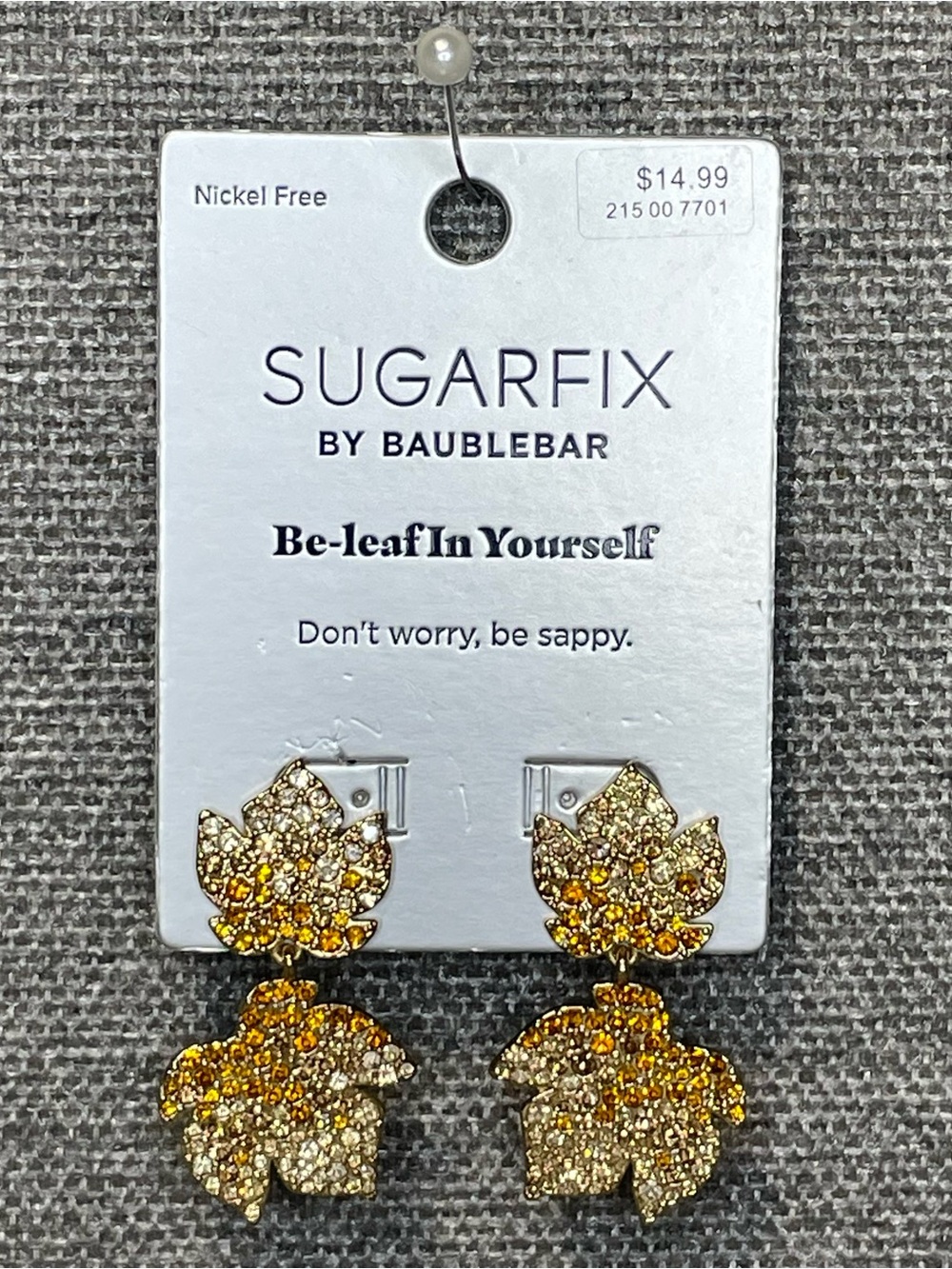 Sugarfix by Baublebar Gold Leaf Drop Earrings Fall Nickel Free
